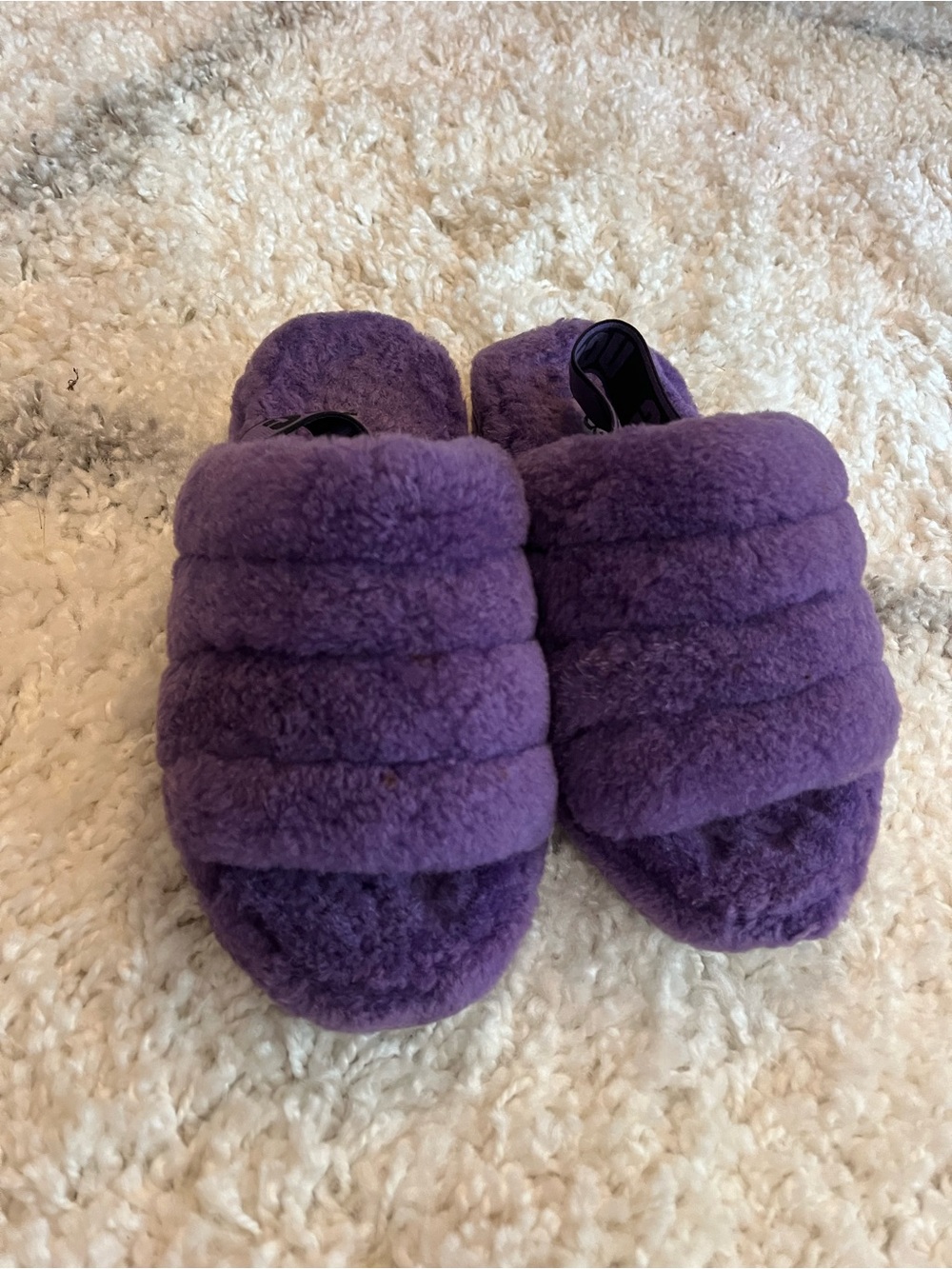 UGG Plush Slide Slippers in Purple
